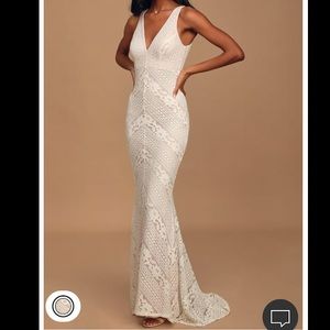 Lulus white mermaid maxi long dress - NWT